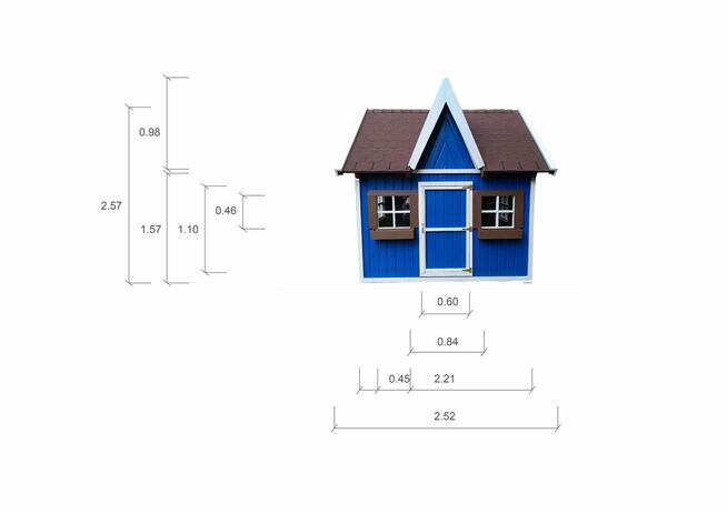 Duży domek ogrodowy dla dzieci, styl skandynawski - trwałość