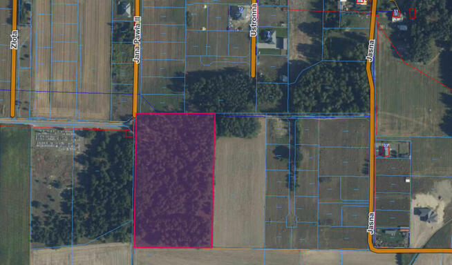 Działka leśno-budowlana 2,1 ha Zbuczyn Jana Pawła