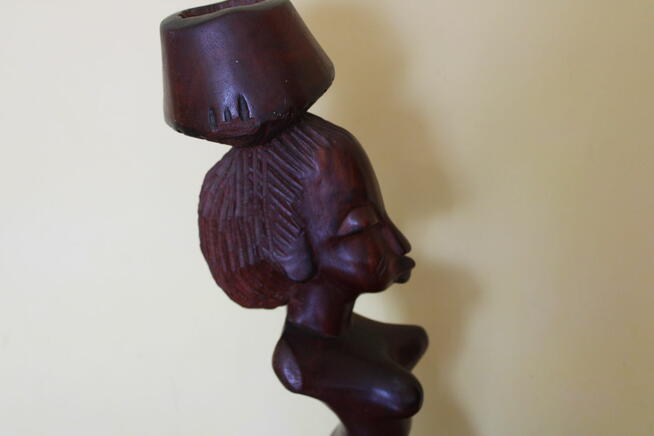 Rzeźba - AFRYKAŃSKA DAMA - DREWNO 74 cm.