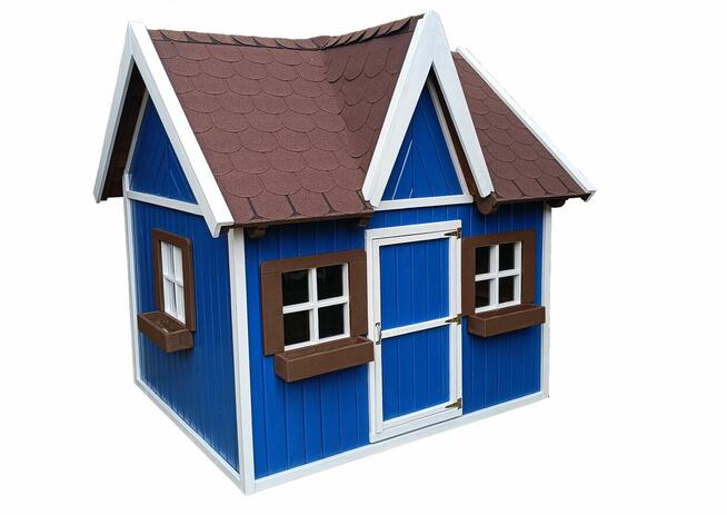 Duży domek ogrodowy dla dzieci, styl skandynawski - trwałość