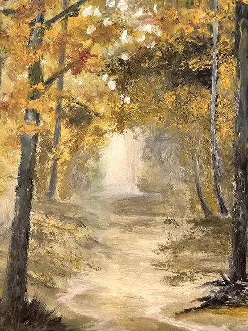 Jesienny las autorski olejny 40/50