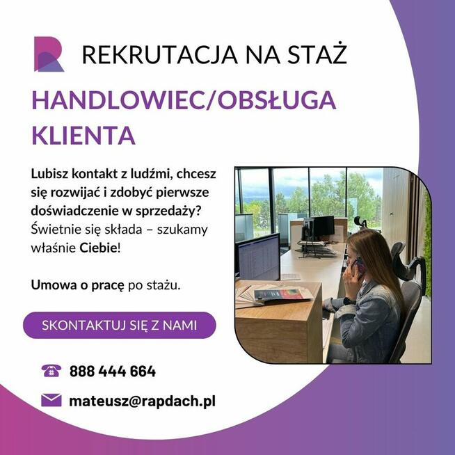 Staż Handlowiec, Obsługa klienta