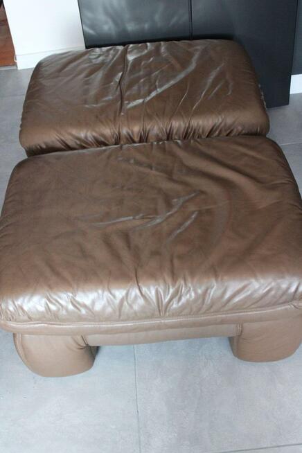 Sprzedam - Dwie pufy - skóra naturalna