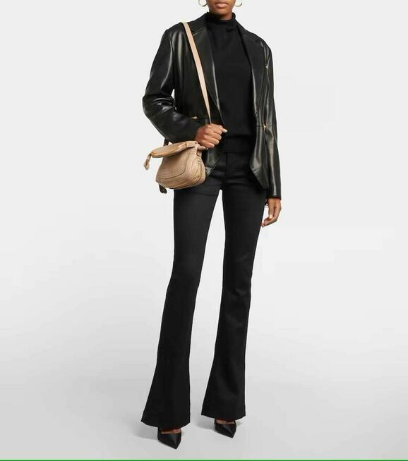 Mini skórzana torba na ramię z efektem krokodylej skóry