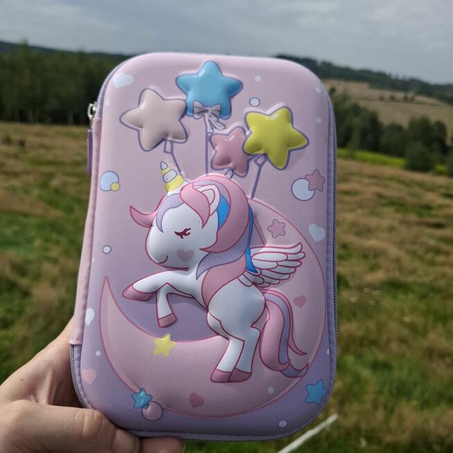 Magiczny piórnik 3D z jednorożcem