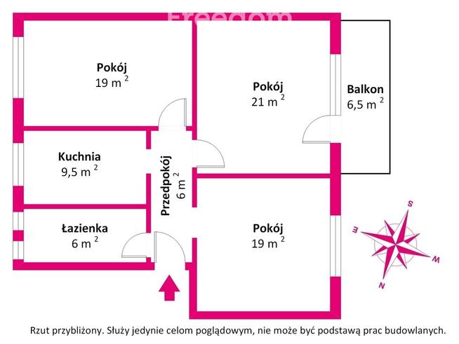Klimat i przestrzeń! 3 pokoje, 1 piętro, balkon