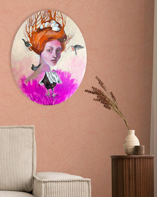 GNIAZDO obraz na owalnym płótnie - wyjątkowy portret