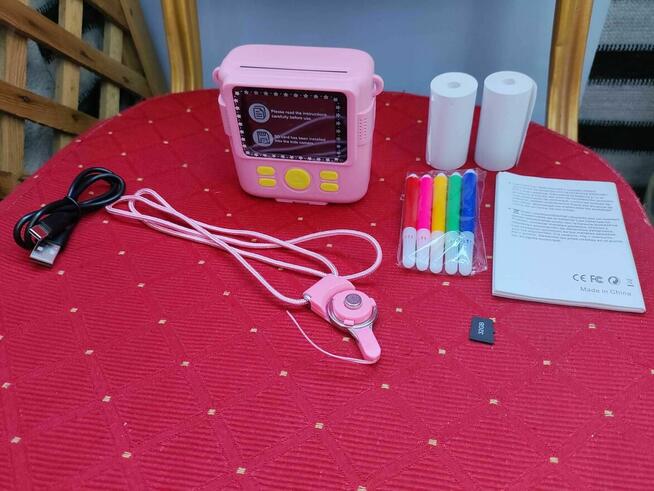 Aparat z Drukarką natychmiastowy cyfrowy dla Dzieci różowy
