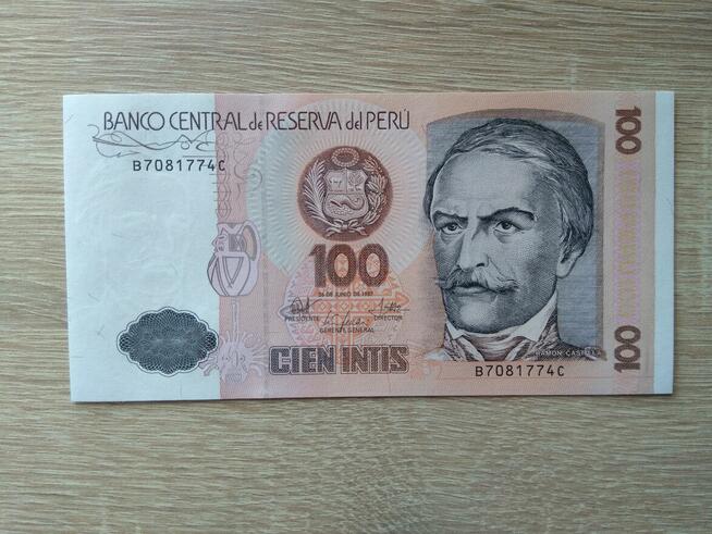 Banknot 100 cien intis Peru