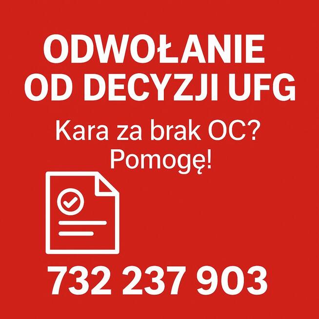 ODWOŁANIE OD DECYZJI UFG Pisanie wniosków pomoc