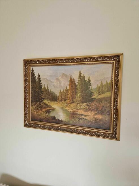 Obraz las góry 82/62cm