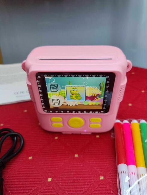 Aparat z Drukarką natychmiastowy cyfrowy dla Dzieci różowy