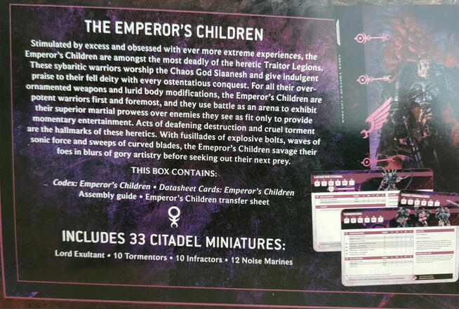 na PREZENT Champions of Slaanesh-Emperors Children Army Set