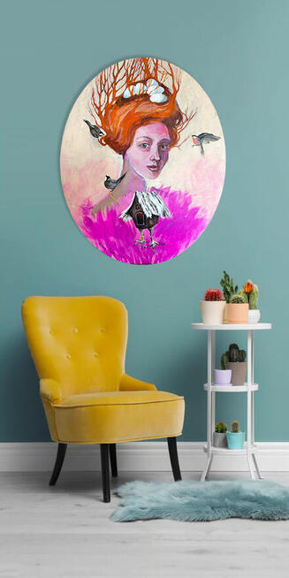 GNIAZDO obraz na owalnym płótnie - wyjątkowy portret