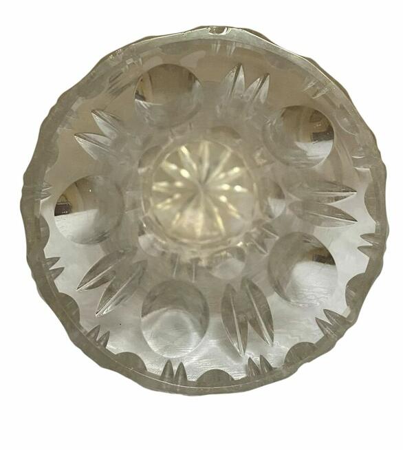 Kryształowy wazon klepsydrowy z wklęsłym szlifem oliwkowym