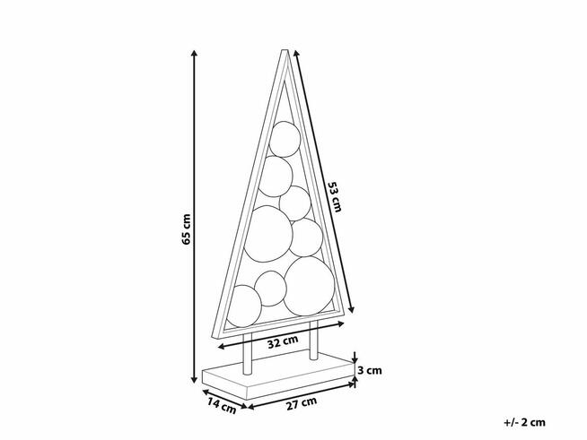 Dekoracja świąteczna Choinka 65 cm Złoty