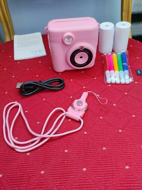 Aparat z Drukarką natychmiastowy cyfrowy dla Dzieci różowy