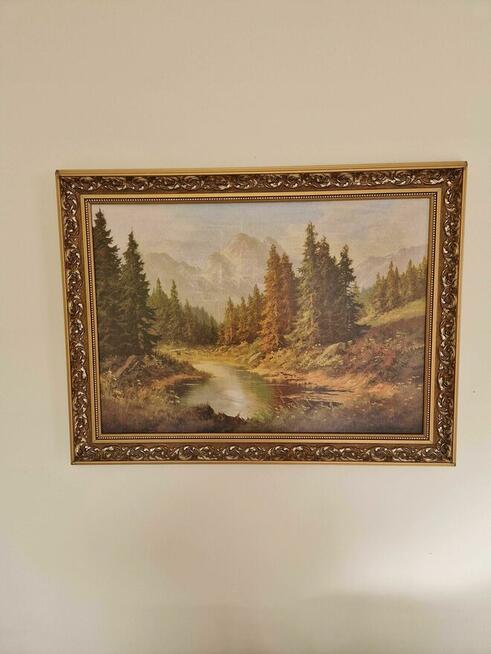 Obraz las góry 82/62cm