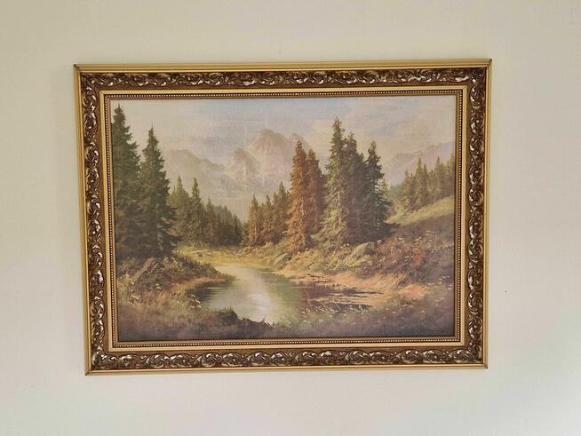 Obraz las góry 82/62cm