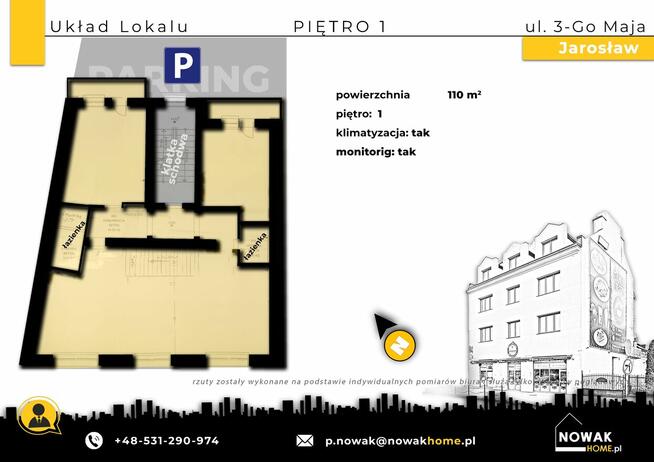 Jarosław – ul. 3-go Maja | Lokal usługowy |PIĘTRO 1| w cent