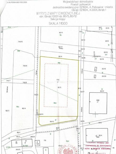 Polkowice sprzedam działkę inwestycyjną 74a