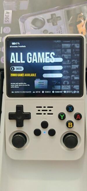 R36S 64GB Konsola retro biała PSP PSX GBA ArkOS 2.0 100%
