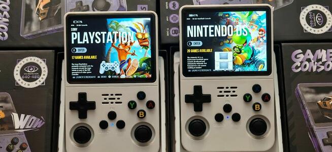 R36S 64GB Konsola retro biała PSP PSX GBA ArkOS 2.0 100%