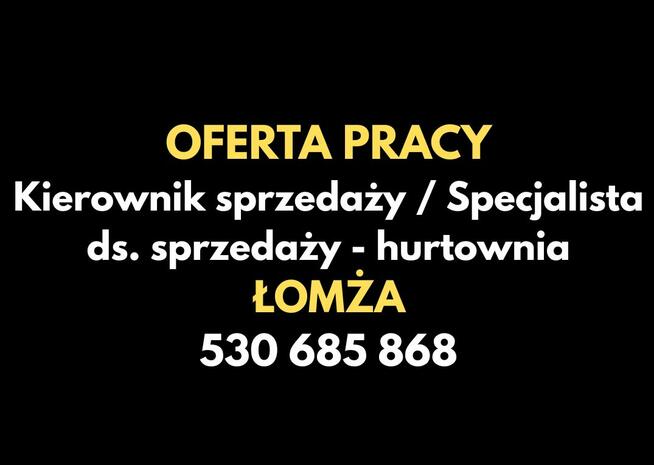 Kierownik sprzedaży / Doradca sprzedaży w hurtowni elektrycz