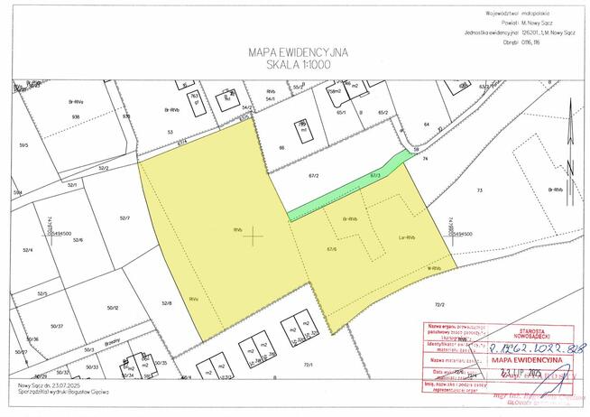 Działka o pow. 94 ar. Nowy Sącz , Zawada ul. Tadeusza Ryby