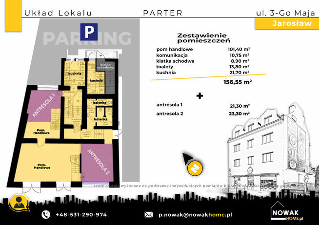 Jarosław – ul. 3-go Maja | Lokal usługowy |PARTER| w centru
