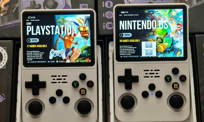 R36S 64GB Konsola retro biała PSP PSX GBA ArkOS 2.0 100%