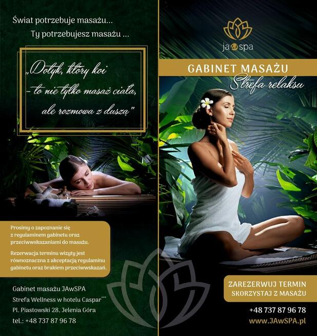 Masaże relaksacyjne, rytuały, terapie - strefa relaksu