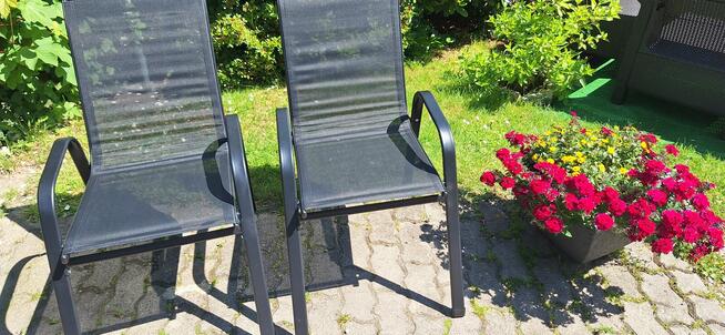 zestaw ogrodowych 2 krzesła stolik