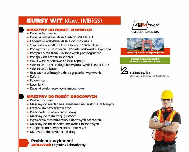 Kursy operatorów koparki, ładowaki, spycharki i wiele więcej