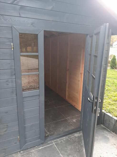 Domek na narzędzia PIOTR. Schowek drewniany do ogrodu. Monta