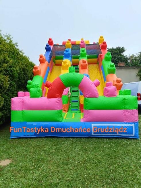 Dmuchańce Grudziądz FunTastyka zjeżdżalnia w ogrodzie