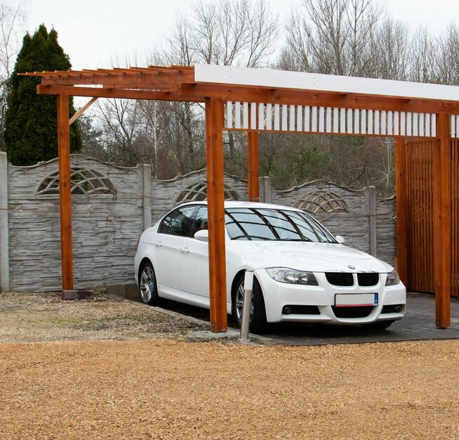 Wiata drewniana pod panele. Szybka realizacja. Każdy wymiar.