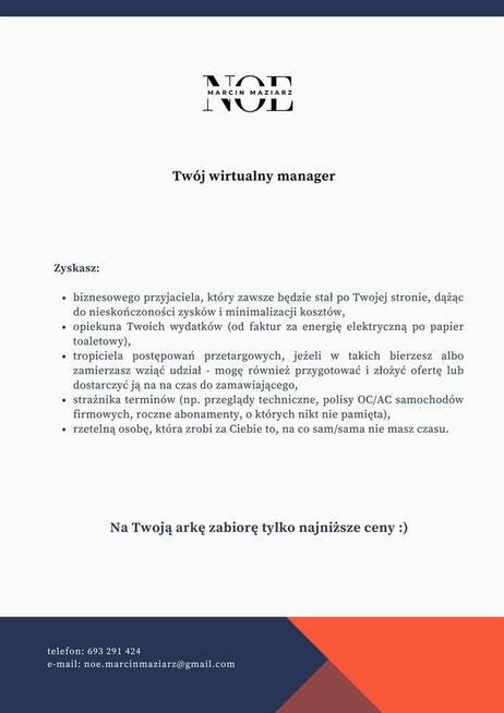 Wirtualny Manager dla Twojej Firmy