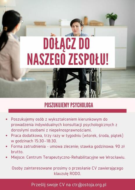 Zatrudnimy psychologa