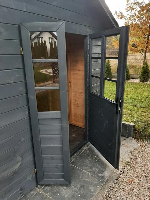 Domek na narzędzia PIOTR. Schowek drewniany do ogrodu. Monta