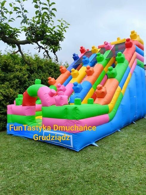 Dmuchańce Grudziądz FunTastyka zjeżdżalnia w ogrodzie
