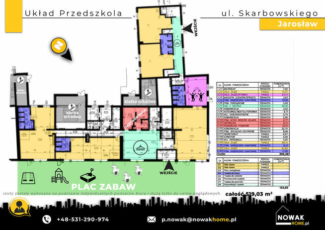 Skarbowskiego Jarosław gotowe wyposażone przedszkole wraz z