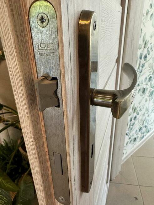 Drzwi z ościerznicami i klamkami, 70 lewostronne IDEALNE