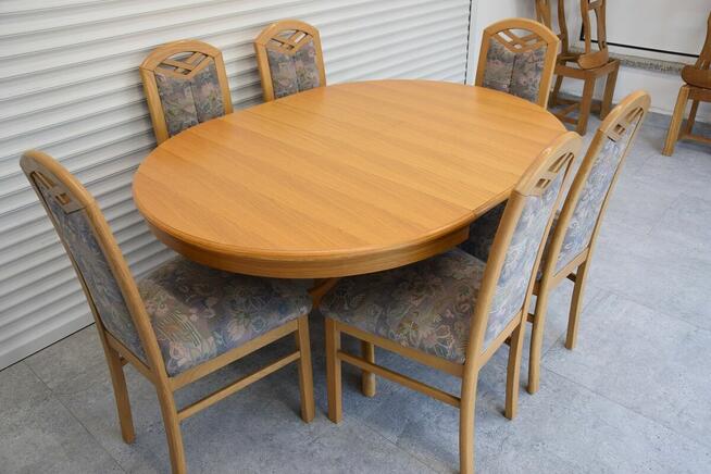 stół rozkładany i 6 krzeseł - komplet jak nowy