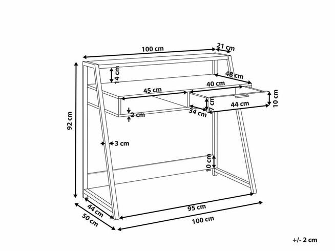 Biurko Jasnobrązowy 100 cm 50 cm ze schowkiem