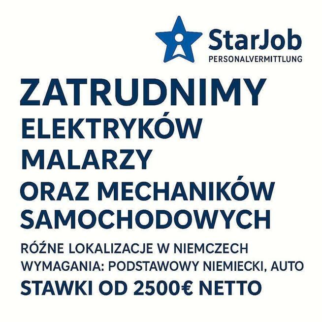 Praca w Niemczech dla Elektryka, Hydraulika,Malarza