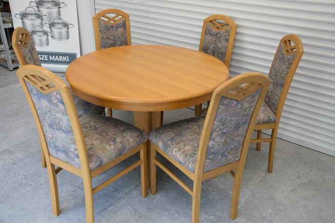stół rozkładany i 6 krzeseł - komplet jak nowy