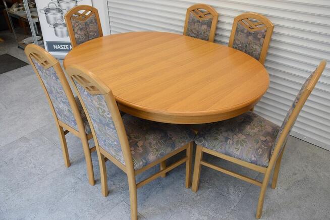 stół rozkładany i 6 krzeseł - komplet jak nowy