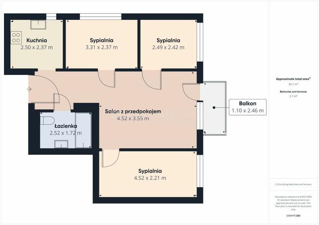 Komfortowe, gotowe do zamieszkania mieszkanie 56m²