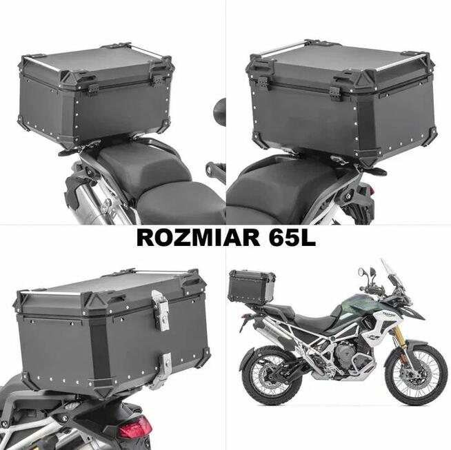 Aluminiowy kufer motocyklowy 65L kufer centralny na DWA KASK